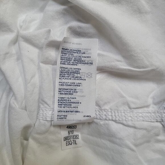 Vintage Tommy Hilfiger Men's White Button Down with Crest Sz L - Picture 7 of 7